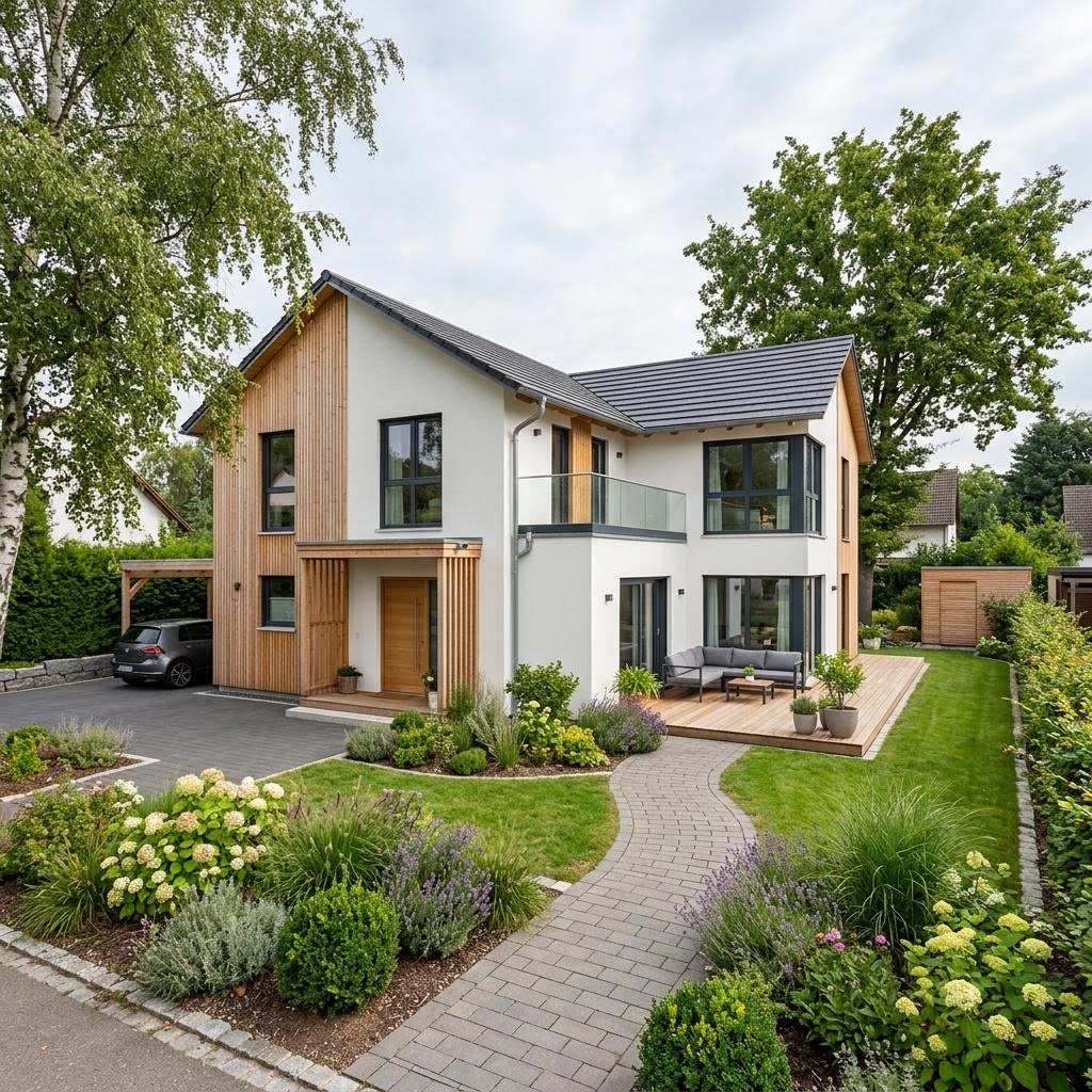 Ausbauhaus Starthaus 160 Winkel des Herstellers allkauf haus mit Satteldach — Winkelbungalow-Fertighaus mit 160 m²