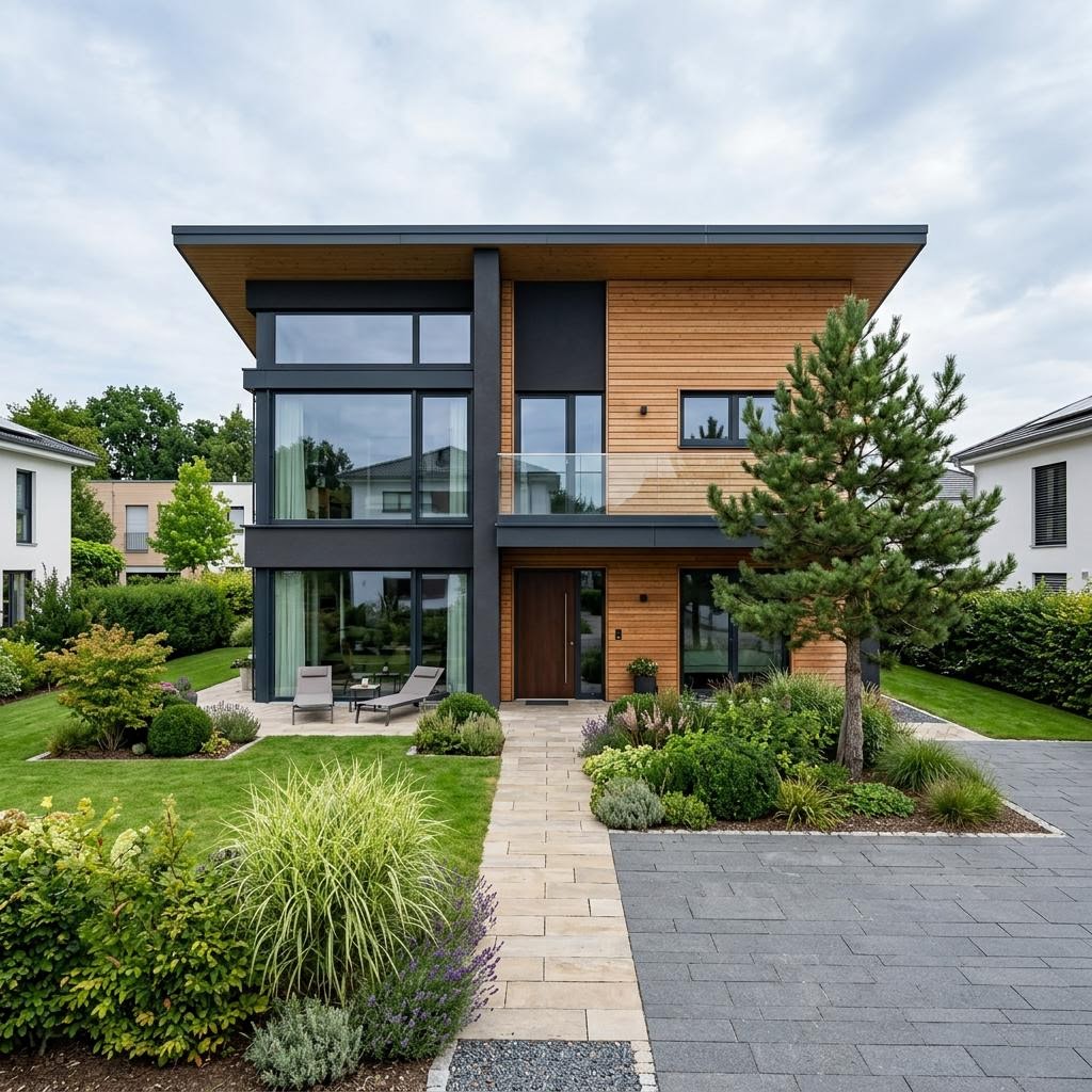 Luxusvilla & Designerhaus Haus Kieffer des Herstellers Baufritz — in Holztafelbauweise, rund 196 m²