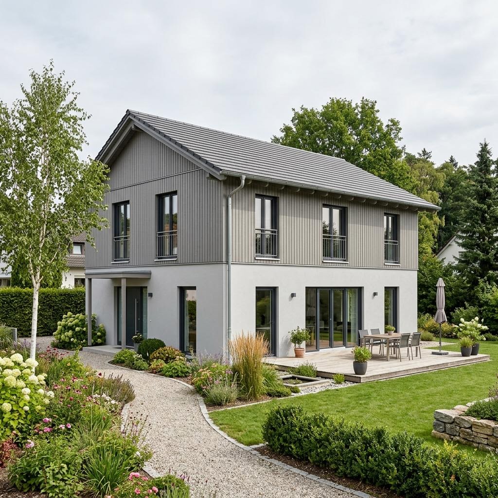 Einfamilienhaus Evolution 140 Plan des Herstellers Bien-Zenker als Fertighaus mit Satteldach