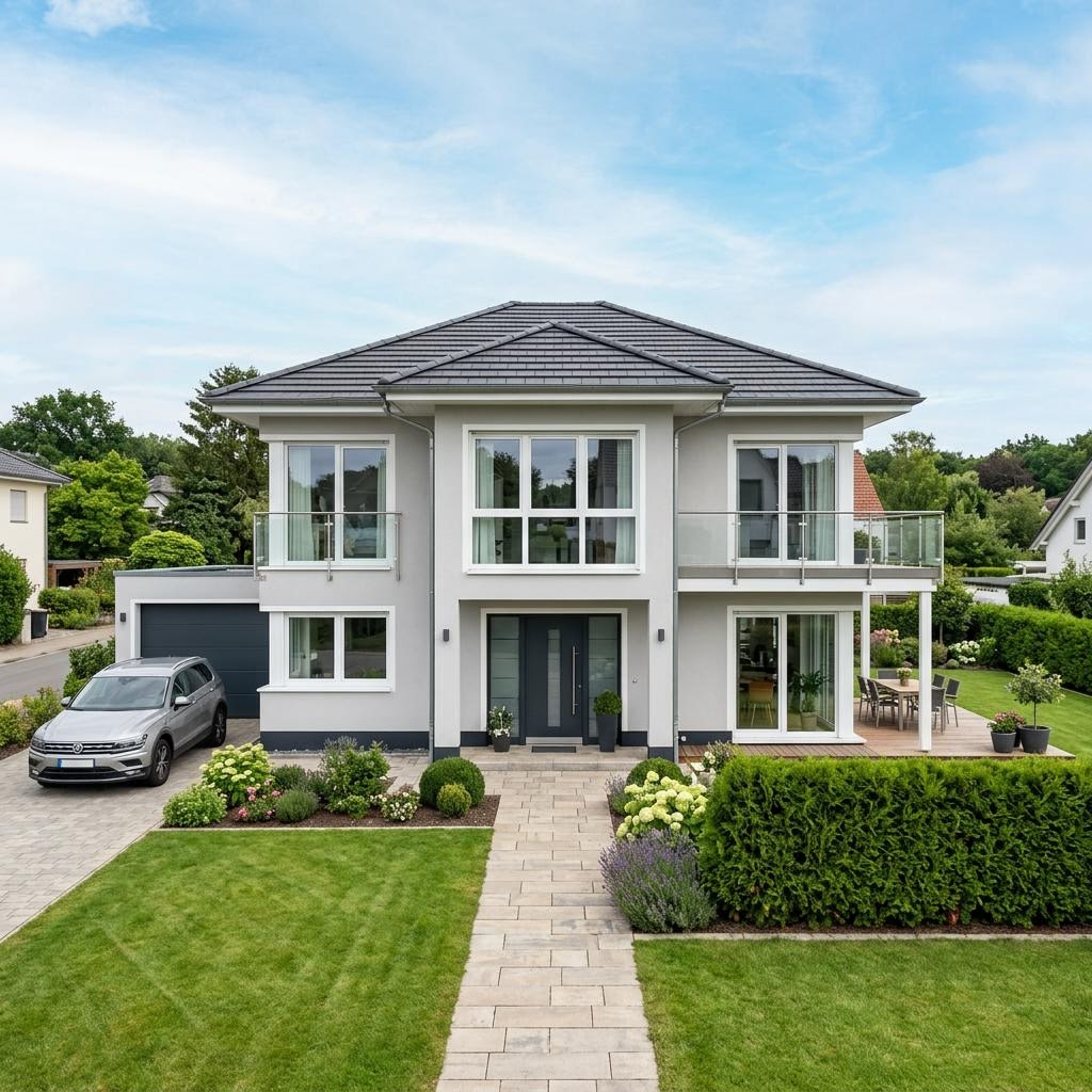 Stadtvilla Evolution 176 des Herstellers Bien-Zenker — in Holztafelbauweise, rund 176 m²
