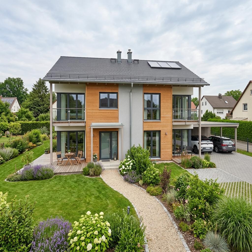 Doppelhaus Doppelhaus Carree 128 des Herstellers Büdenbender Hausbau — Satteldach, 128 m²