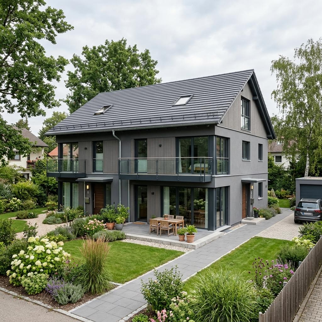 Zweifamilienhaus Zweifamilienhaus Carree Zwei 194 des Herstellers Büdenbender Hausbau — Satteldach, 194 m²