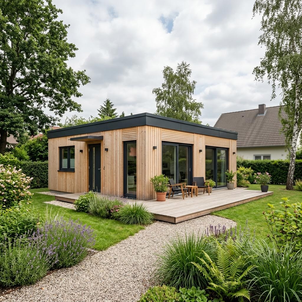 Tiny House Tiny Loft 28 des Herstellers CABIN ONE — loftartiges Holzmodul-Minihaus mit Flachdach und 28 m²