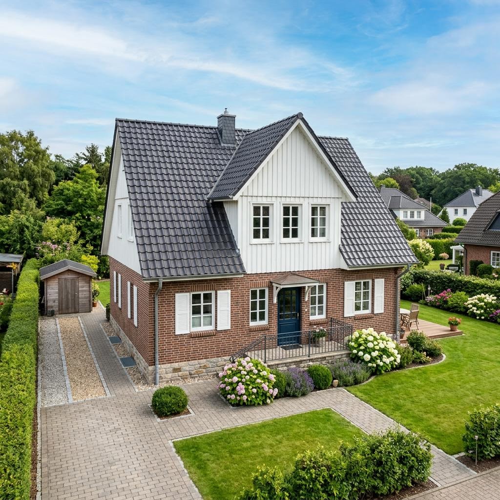 Kapitänshaus Ostfriesland 150 des Herstellers Danhaus Deutschland mit Satteldach und Klinkerfassade — 150 m²