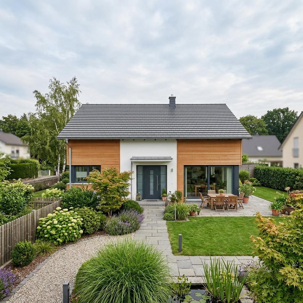 Einfamilienhaus Lifestyle Plus 127 des Herstellers Danhaus Deutschland als Fertighaus mit Satteldach