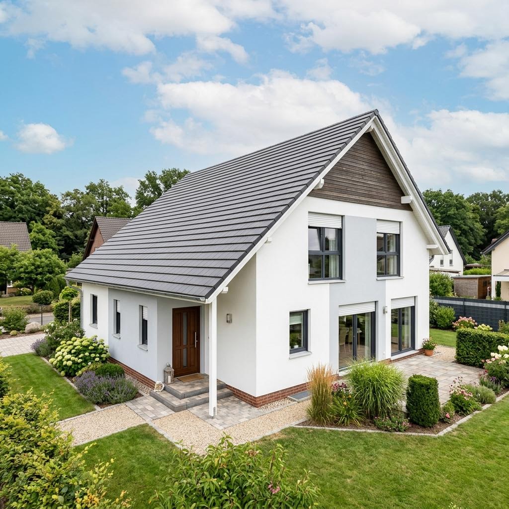 Einfamilienhaus Landhaus Schlepp 135 des Herstellers Deutsche Neubau mit Schleppdach — 135 m²
