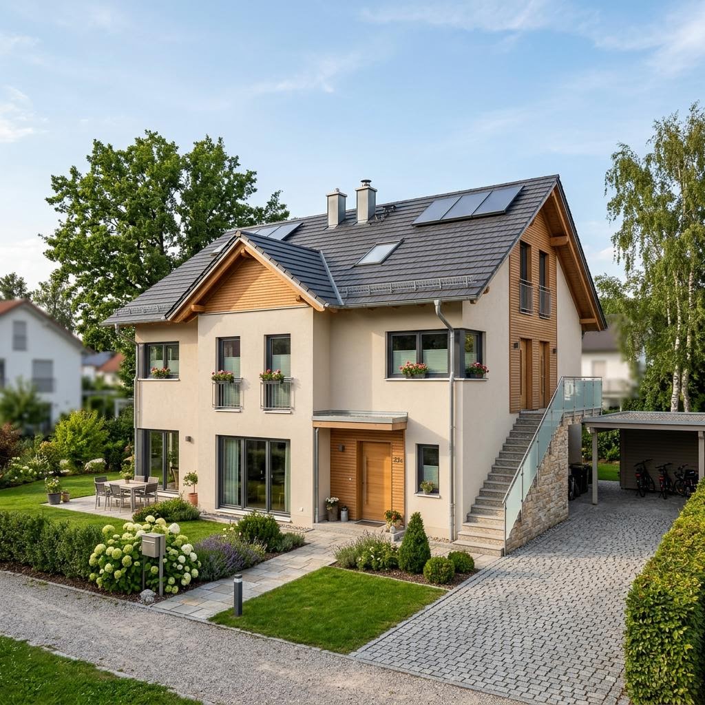 Zweifamilienhaus Easy 22 des Herstellers FIBAV Massivhaus mit Satteldach — Massivhaus mit zwei Wohneinheiten