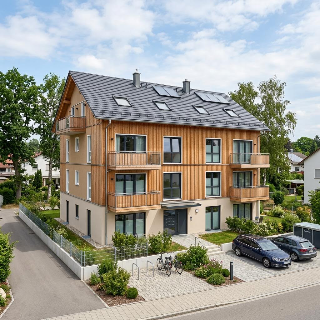 Mehrfamilienhaus Wilko des Herstellers Haas Fertigbau mit Satteldach — Fertighausmodell mit rund fünf bis sieben Wohnungen