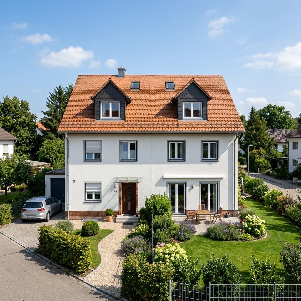 Doppelhaus Twin des Herstellers Kern-Haus mit Satteldach und Gauben — massive Doppelhaushälfte mit rund 130 m²