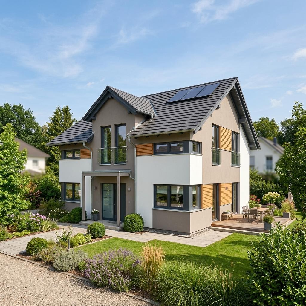 Einfamilienhaus MEDLEY 3.0 300 B des Herstellers FingerHaus mit Satteldach — Fertighausmodell mit rund 140 m²