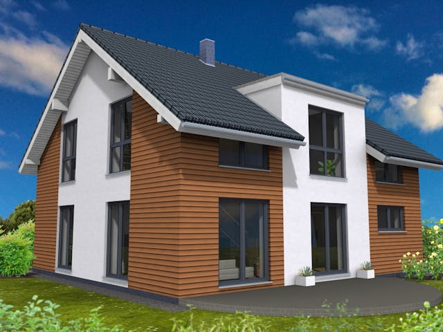 Einfamilienhaus Lifestyle 179 des Herstellers Suckfüll Energiesparhaus — großzügiges Fertighausmodell mit rund 168 m² Wohnfläche
