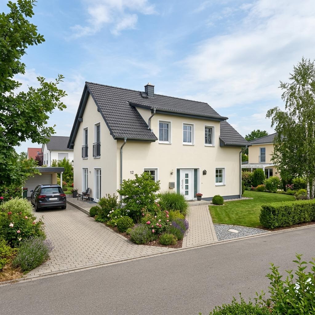 Einfamilienhaus Flair 125 des Herstellers Town & Country — massiv gebautes Fertighaus mit Satteldach und 125 m²