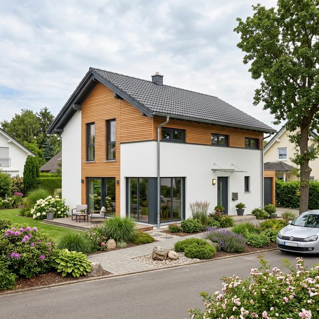 Einfamilienhaus Bravo 142 des Herstellers ELK Haus als Fertighaus mit Satteldach