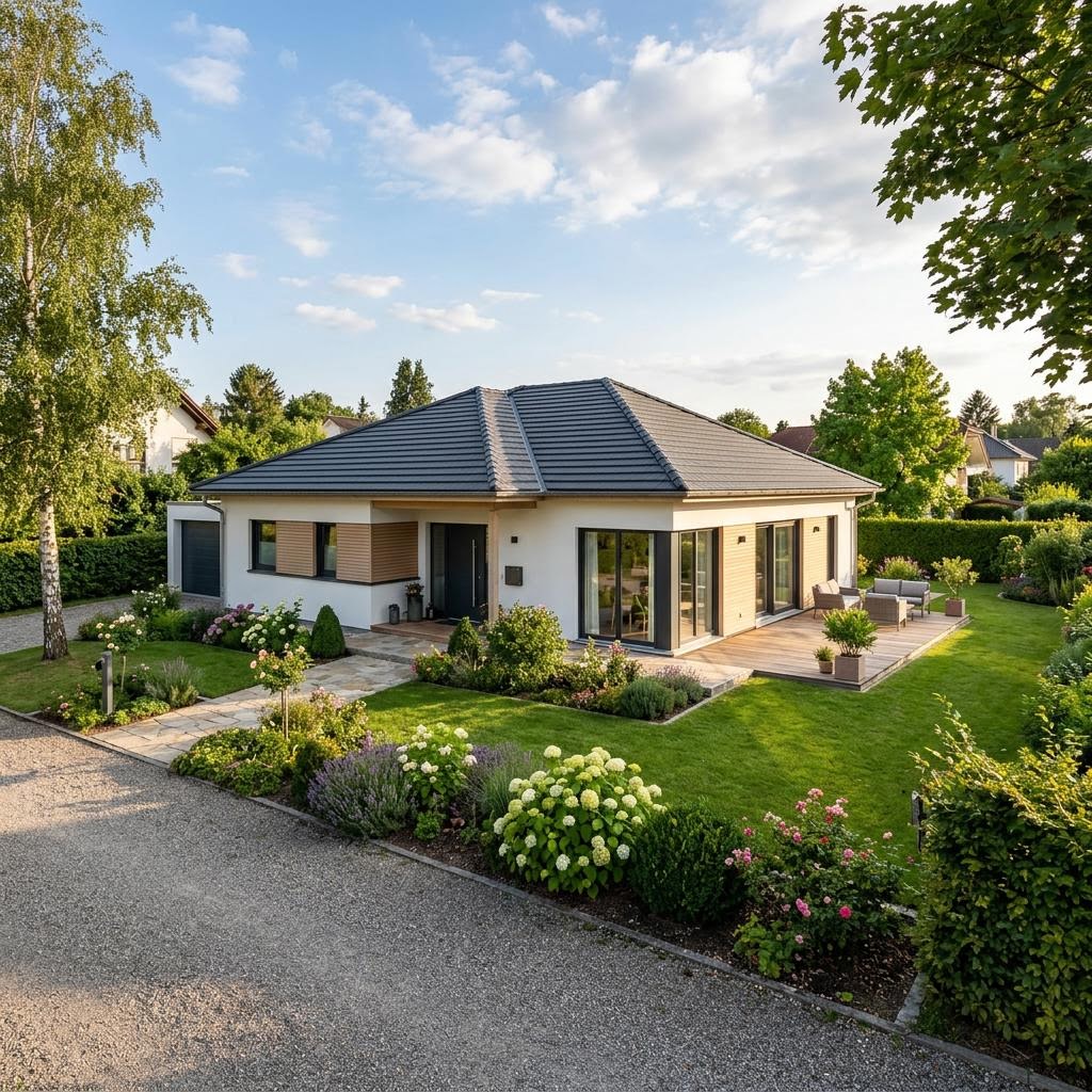 Bungalow Sonnengarten 124 des Herstellers ELK Haus mit Walmdach