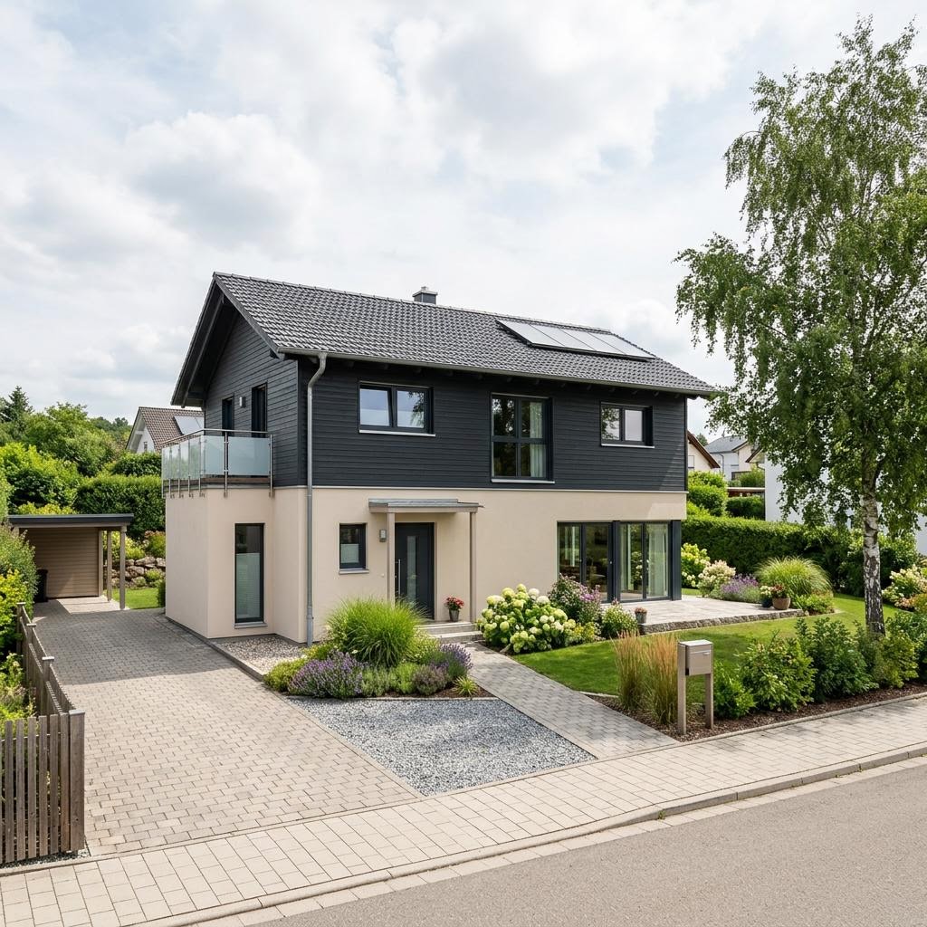 Singlehaus Kompakt 98 des Herstellers ELK Haus — in Holztafelbauweise, rund 98 m²