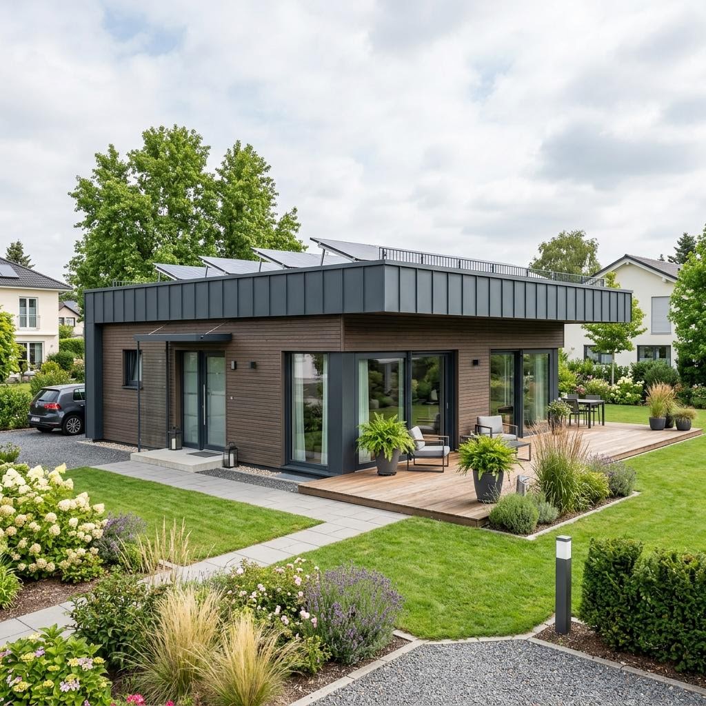 Singlehaus Solar 72 des Herstellers ELK Haus — in Holztafelbauweise, rund 72 m²