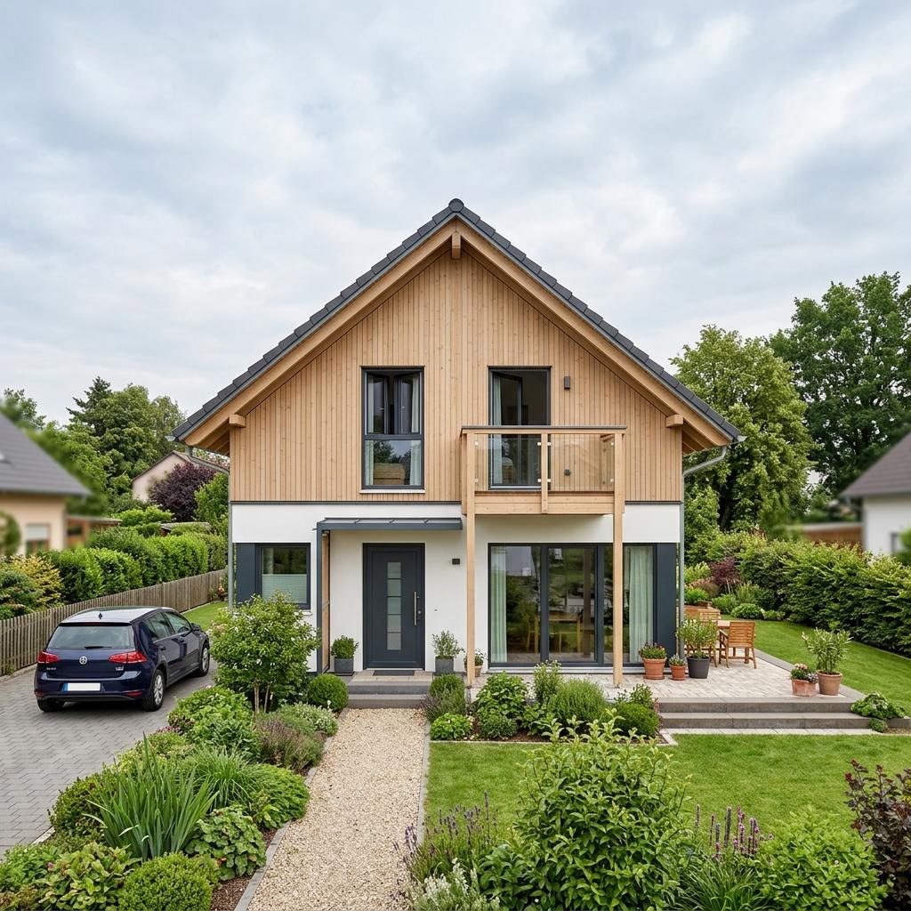 Ausbauhaus Ausbaulinie AL 130 des Herstellers Fertighaus WEISS mit Satteldach — Holzfertighaus mit 132 m²