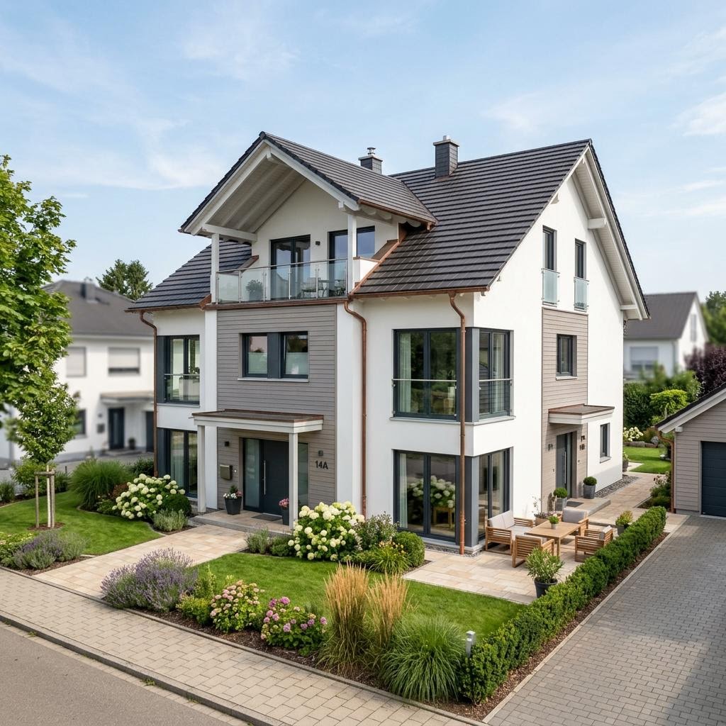 Mehrgenerationenhaus Familia 215 des Herstellers FIBAV Massivhaus — Zwerchdach, 215 m²