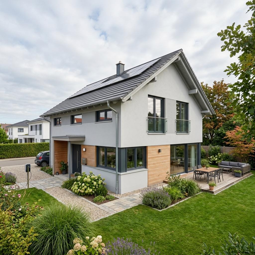 Einfamilienhaus Medley 158 B des Herstellers FingerHaus als Holz-Fertighaus mit Satteldach und sechs Zimmern