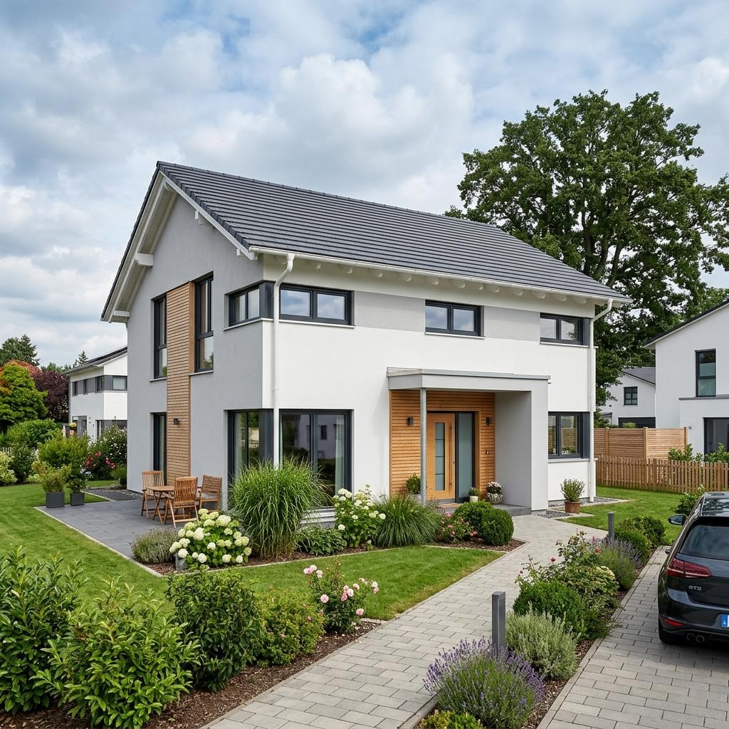 Einfamilienhaus NEO 211 des Herstellers FingerHaus — in Holztafelbauweise, rund 136 m²