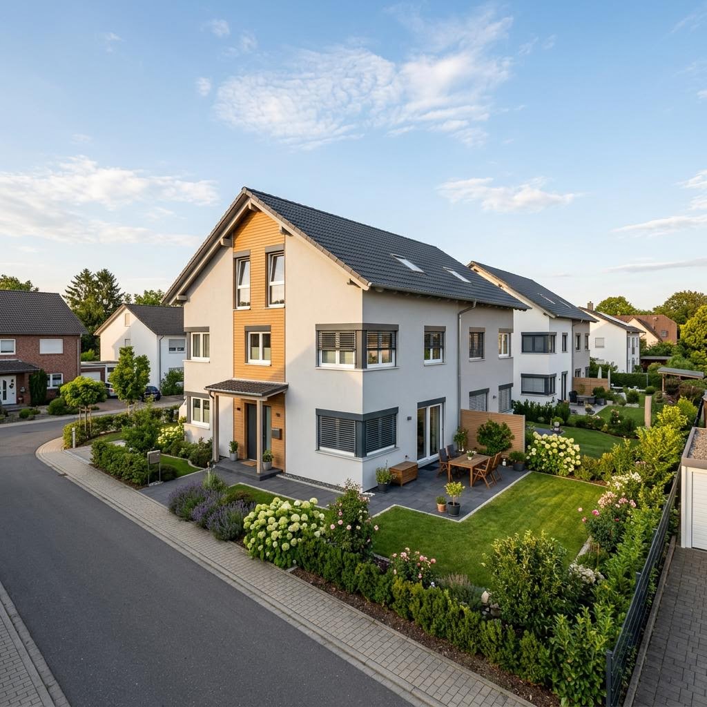 Reihenhaus Reihenmittelhaus Medley R120 des Herstellers FingerHaus mit Satteldach und 120 m² Wohnfläche