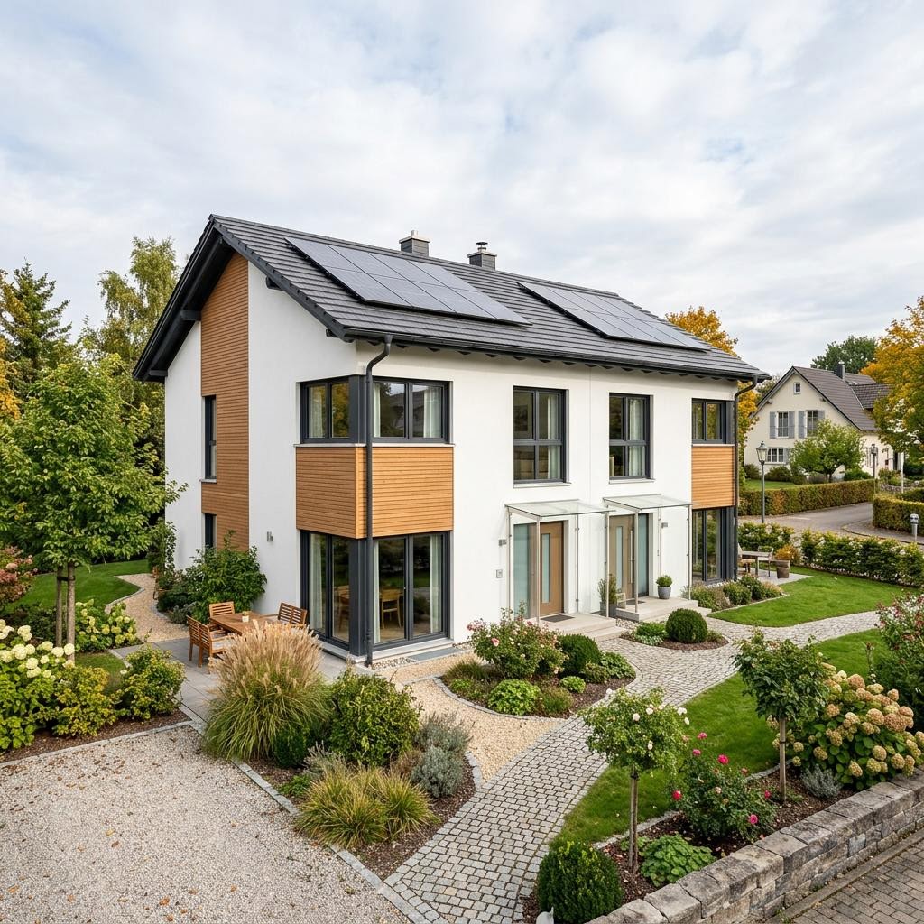 Doppelhaus Doppelhaus MassivDuo 122 des Herstellers FischerHaus — Satteldach, 122 m²