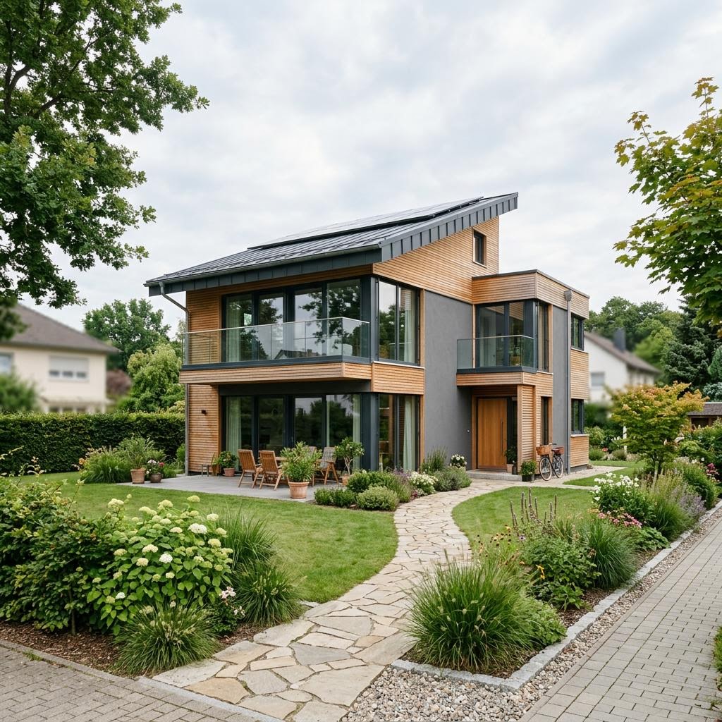Mehrgenerationenhaus Mehrgenerationenhaus Panorama Generation 240 des Herstellers FischerHaus — Pultdach, 240 m²