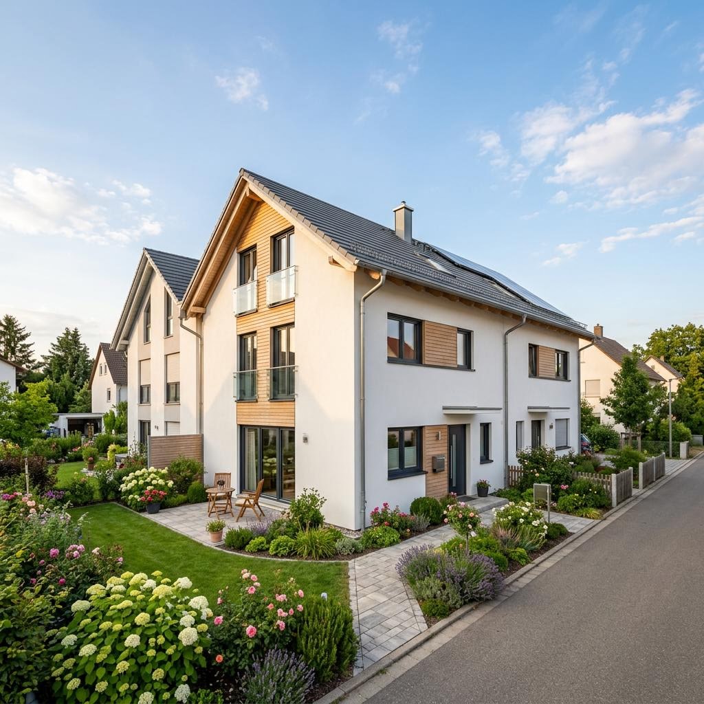 Reihenhaus Reihenmittelhaus Aktiv R116 des Herstellers FischerHaus mit Satteldach und 116 m² Wohnfläche