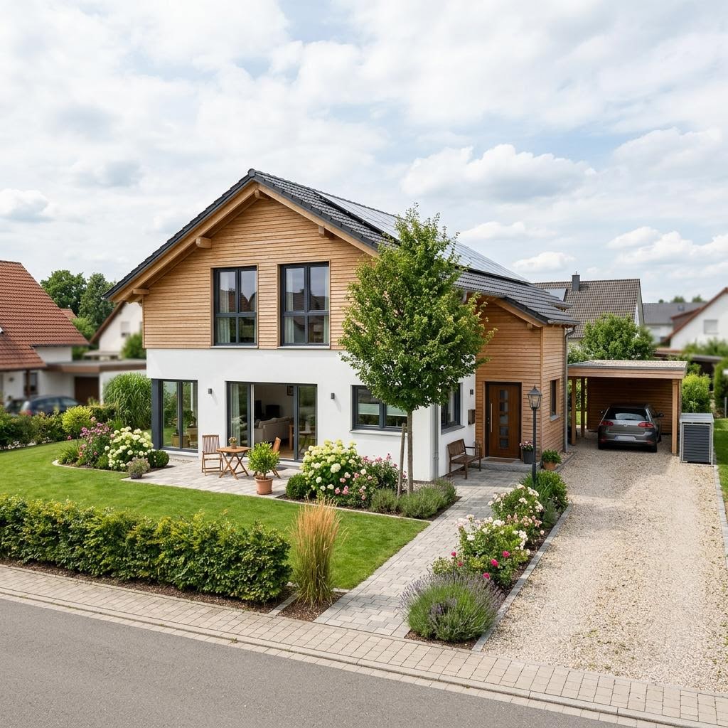 Einfamilienhaus Satteldach 128 des Herstellers FischerHaus — in Holztafelbauweise, rund 128 m²