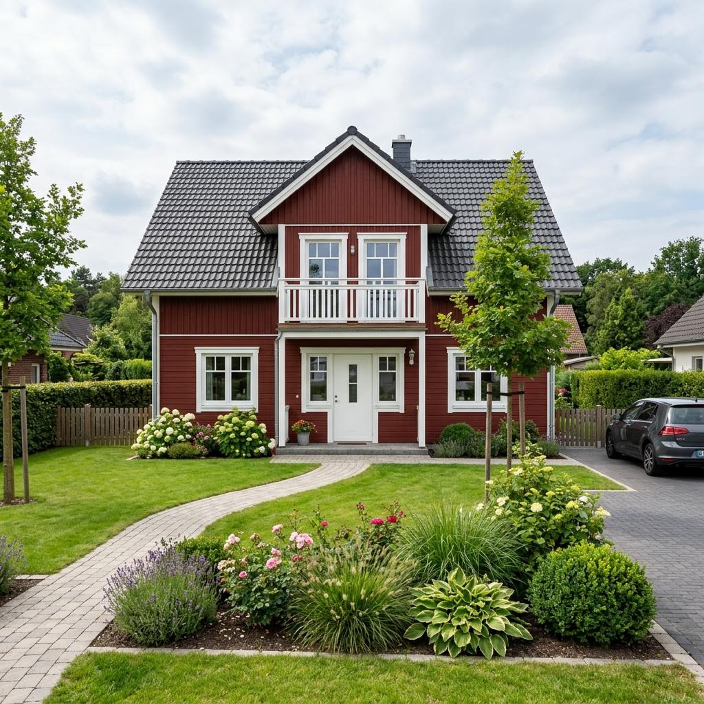 Schwedenhaus Malmö Zweigeschossig des Herstellers Fjorborg Häuser — in Holzrahmenbauweise, rund 152 m²