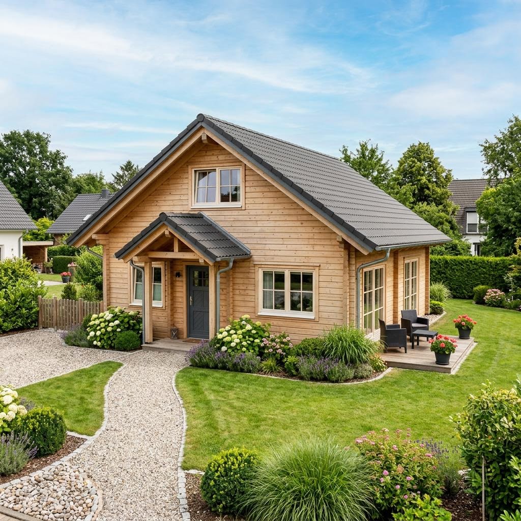 Singlehaus Singlehaus Fjord 76 des Herstellers Fjorborg Holzhäuser — Satteldach, 76 m²