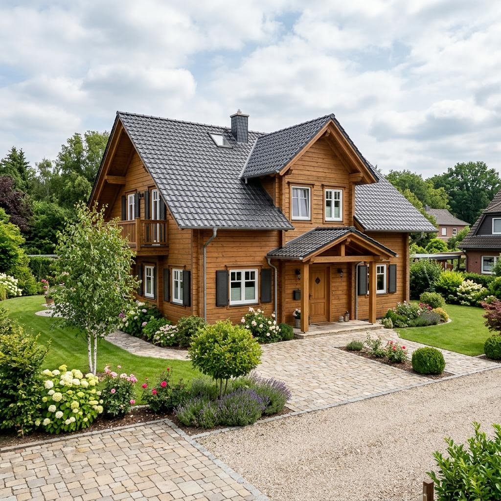 Blockhaus Landhaus 142 des Herstellers Fuhrberger Blockhaus — Massivholz-Blockbau mit 142 m²