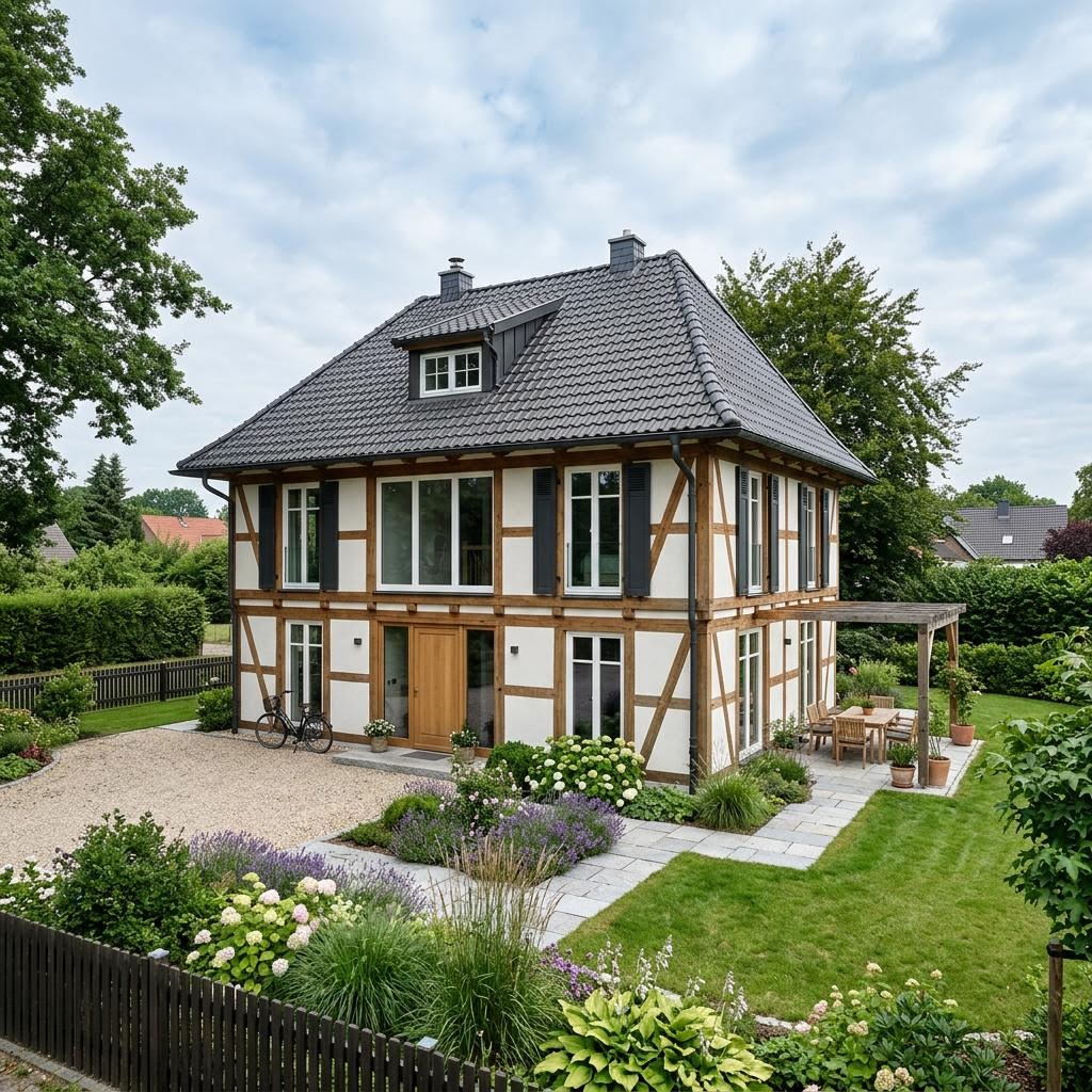 Fachwerkhaus Marschhof 154 des Herstellers Fuhrberger aus Eiche mit Krüppelwalmdach