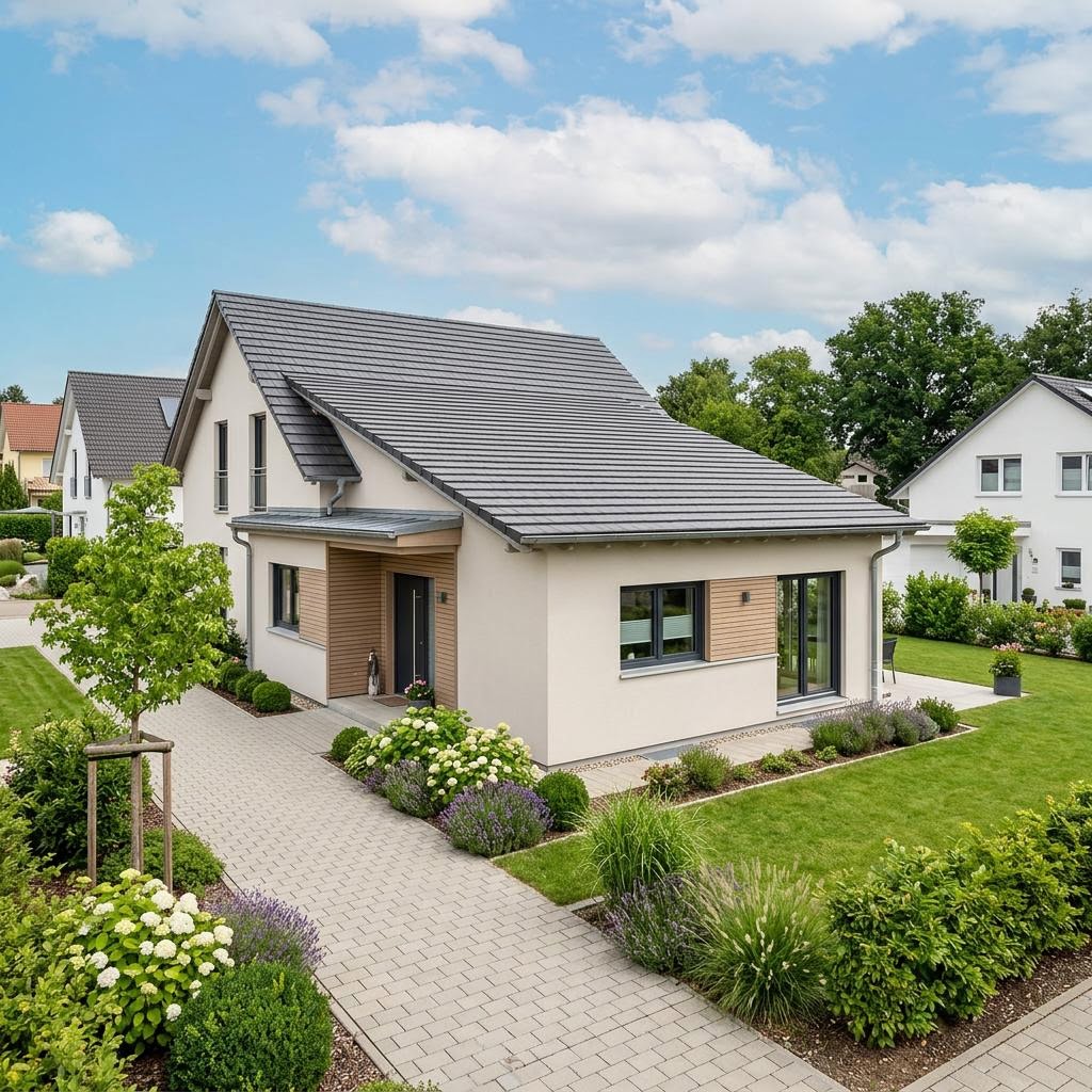Anbau-Modul Anbau Modul 58 des Herstellers GUSSEK HAUS mit Schleppdach — Fertighaus-Wohnmodul mit 58 m²