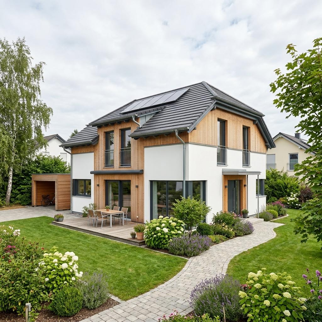 Einfamilienhaus Avantera 139 des Herstellers GUSSEK HAUS als Fertighaus mit Krüppelwalmdach