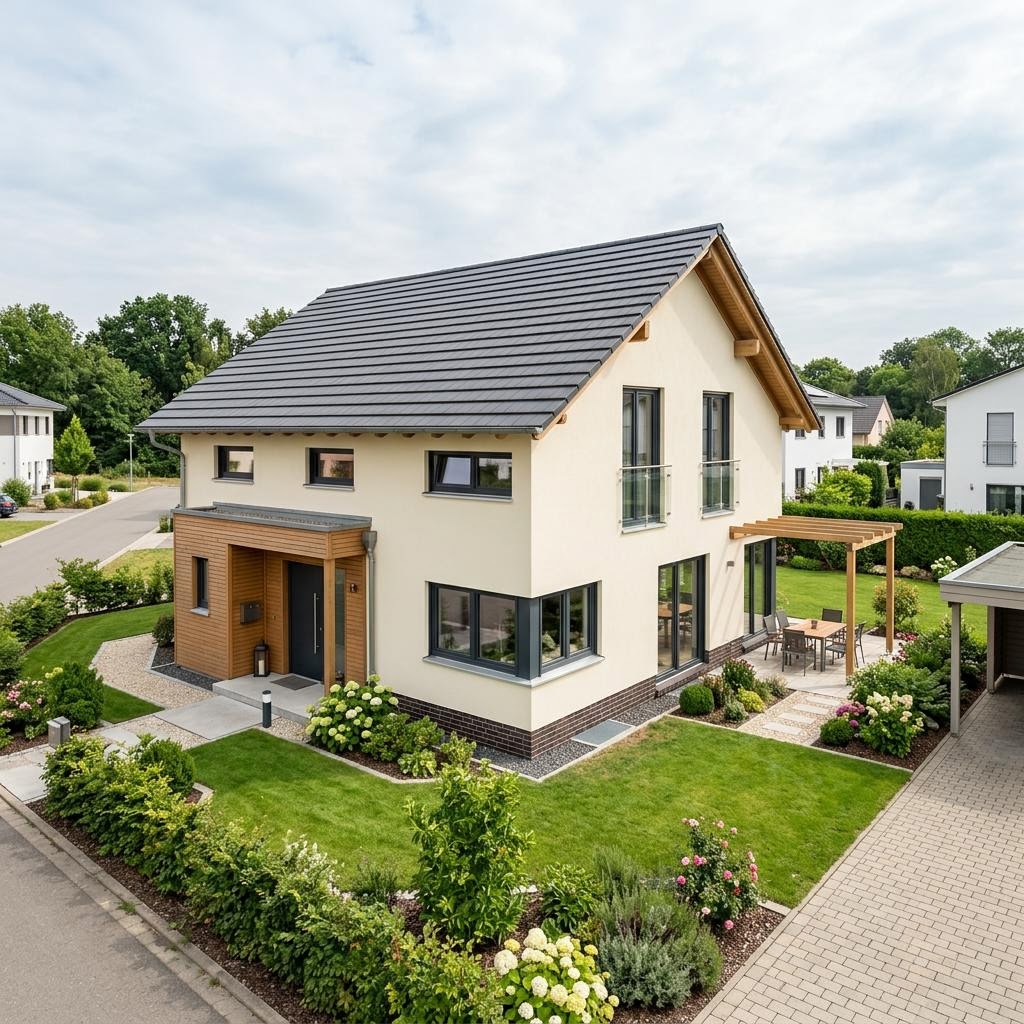 Einfamilienhaus Birkholz 136 des Herstellers GUSSEK HAUS — in Holztafelbauweise, rund 136 m²