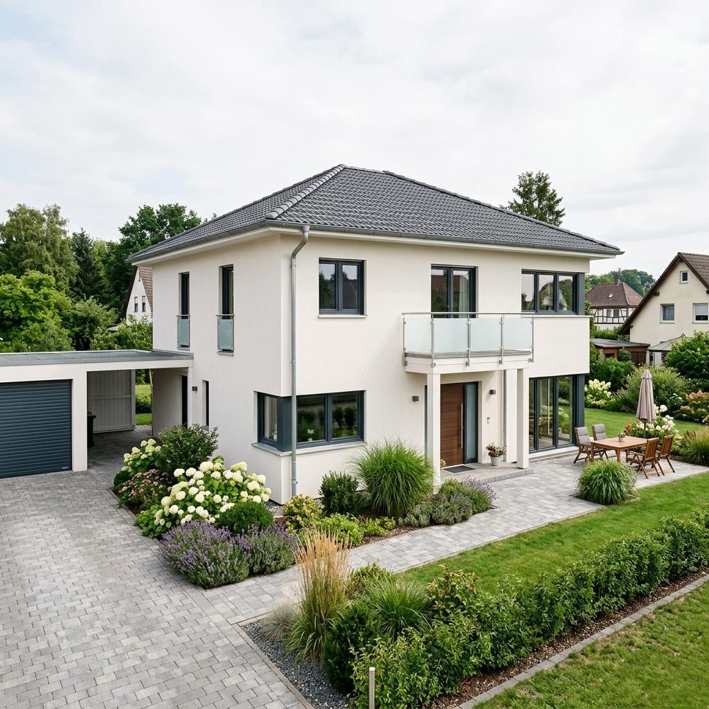 Stadtvilla CityVilla Lino 154 des Herstellers GUSSEK HAUS mit Walmdach und Masterbereich