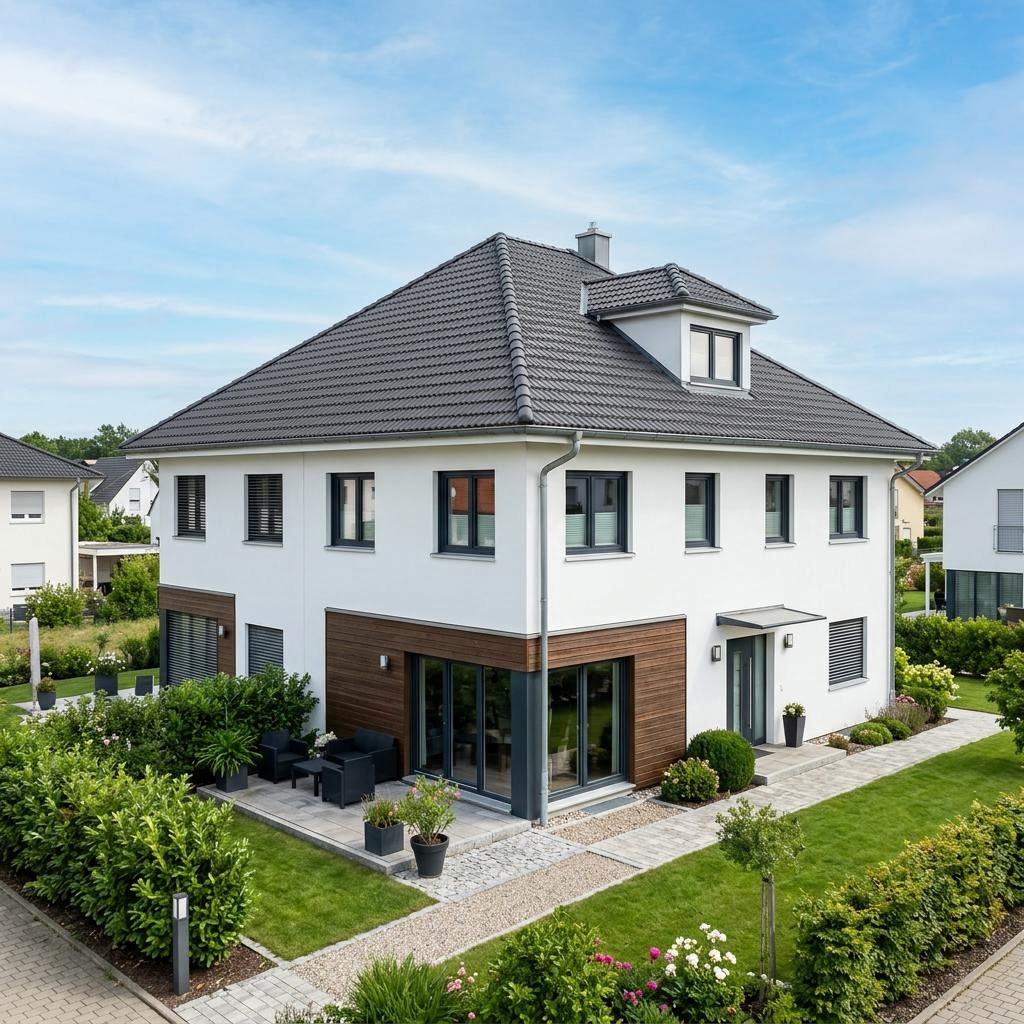 Doppelhaus Doppelhaus Gemini 136 des Herstellers GUSSEK HAUS — Walmdach, 136 m²