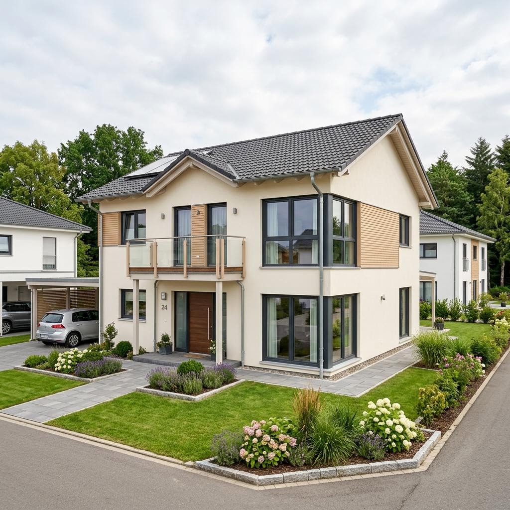 Einfamilienhaus Lindau 118 des Herstellers GUSSEK HAUS — in Holztafelbauweise, rund 118 m²