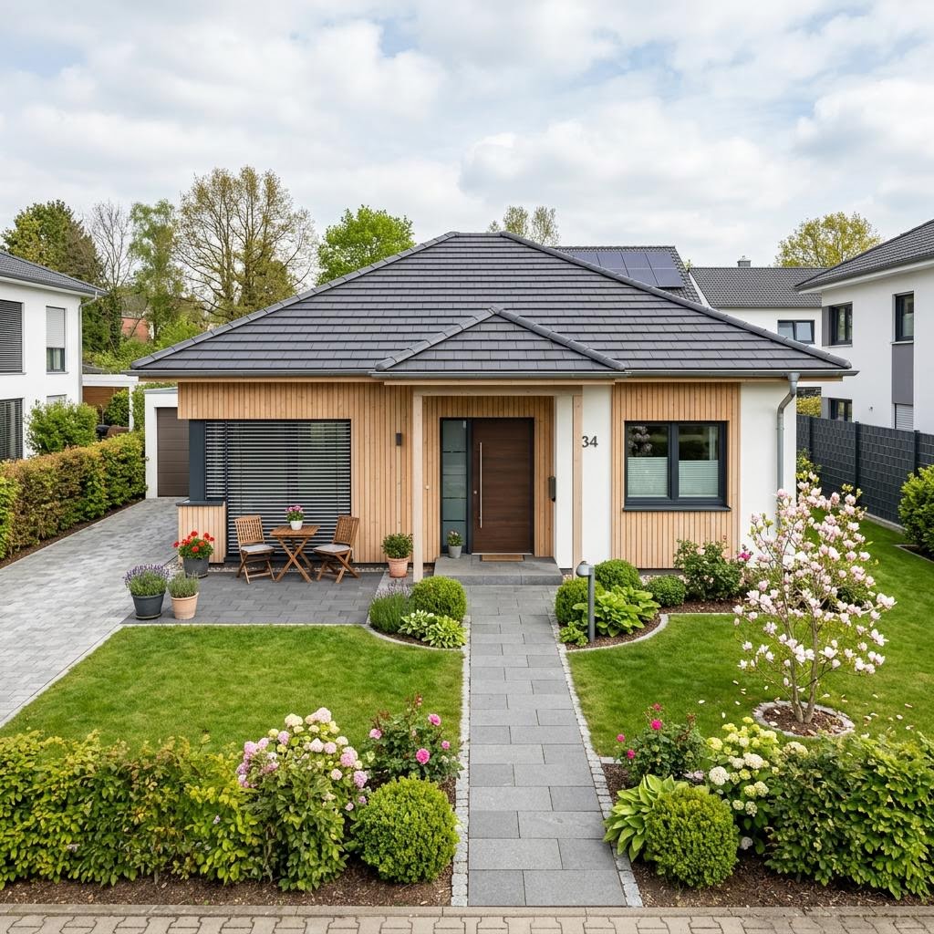 Singlehaus Cosima 84 des Herstellers Gussek Haus — in Holztafelbauweise, rund 84 m²