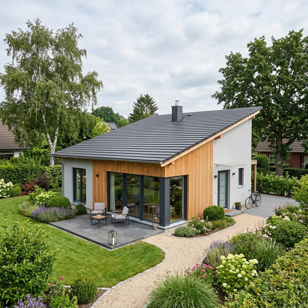 Singlehaus Mini 64 des Herstellers Gussek Haus — in Holztafelbauweise, rund 64 m²
