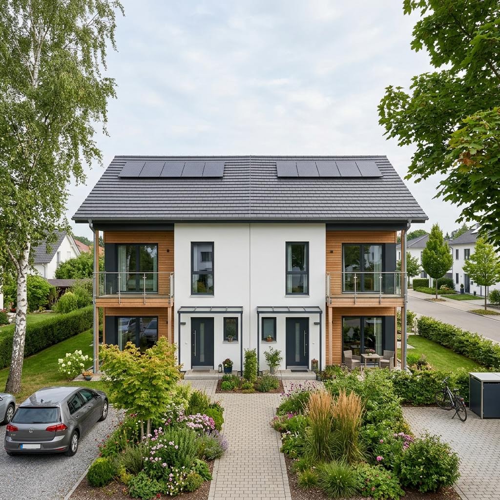 Doppelhaus Doppelhaus Linero 124 des Herstellers Haas Fertigbau — Satteldach, 124 m²