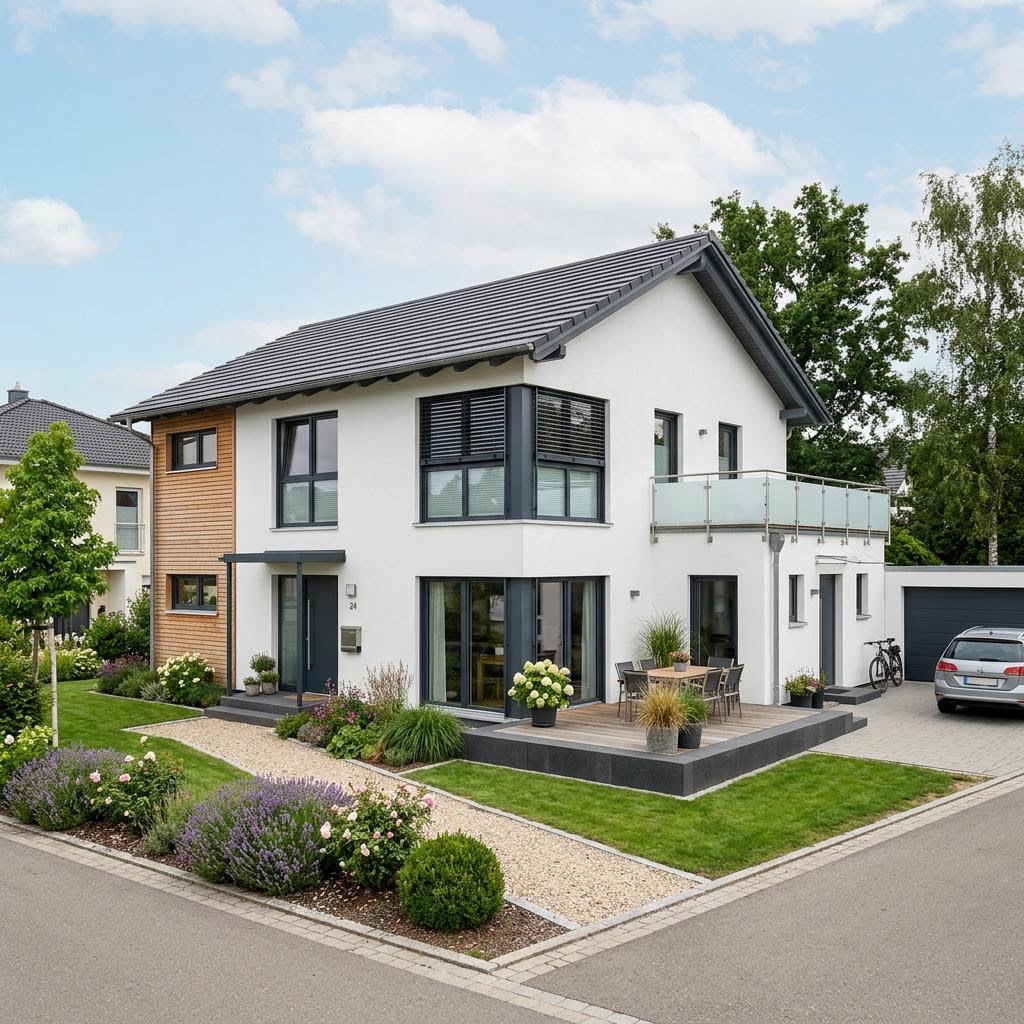 Mehrgenerationenhaus MH 181 Mehrgenerationenhaus des Herstellers Haas Haus — in Holztafelbauweise, rund 181 m²