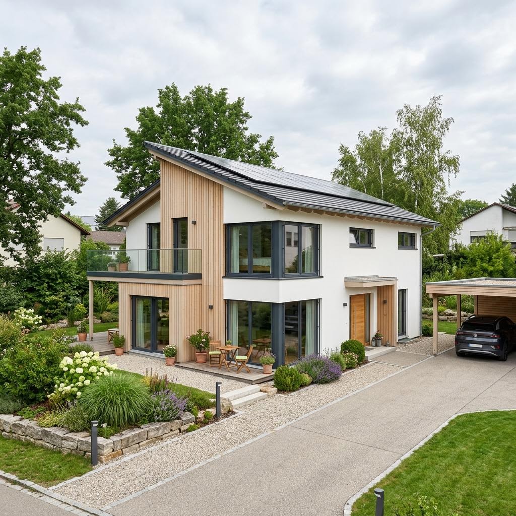 Mehrgenerationenhaus Mehrgenerationenhaus Vita Generation 252 des Herstellers Haas Fertigbau — Pultdach, 252 m²