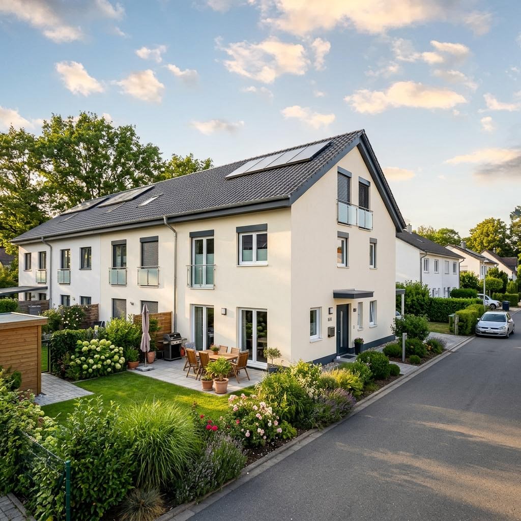 Reihenhaus Reihenmittelhaus Variant R114 des Herstellers Hanse Haus mit Satteldach und 114 m² Wohnfläche