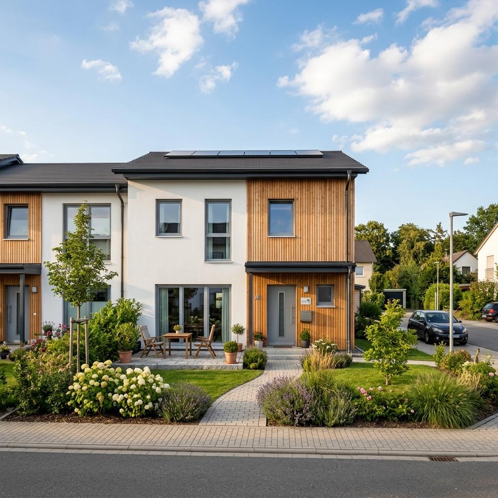 Reihenhaus Reihenmittelhaus Variant R130 des Herstellers Hanse Haus mit Pultdach und 130 m² Wohnfläche