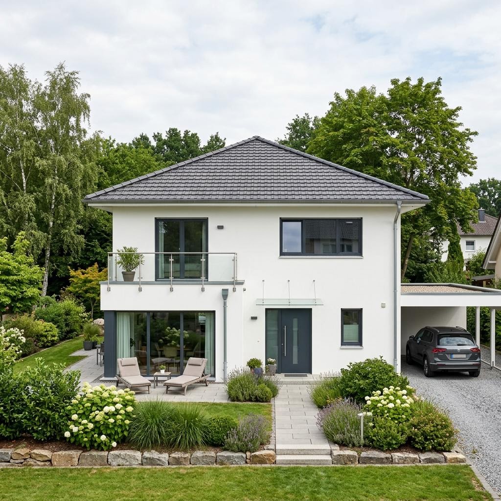Einfamilienhaus Linea 146 des Herstellers Heinz des Herstellers Heiden als Massivhaus mit Walmdach
