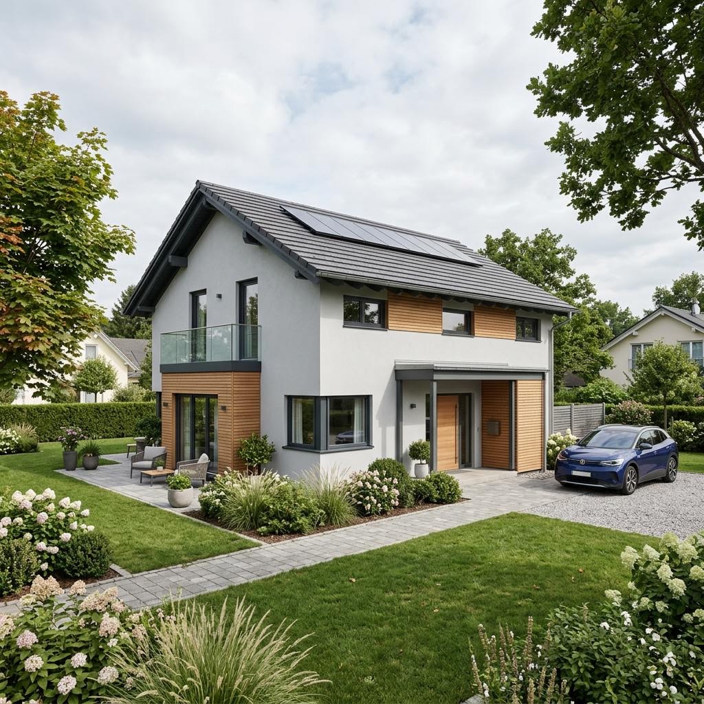 Einfamilienhaus Quera 129 des Herstellers Heinz des Herstellers Heiden als Massivhaus mit Satteldach
