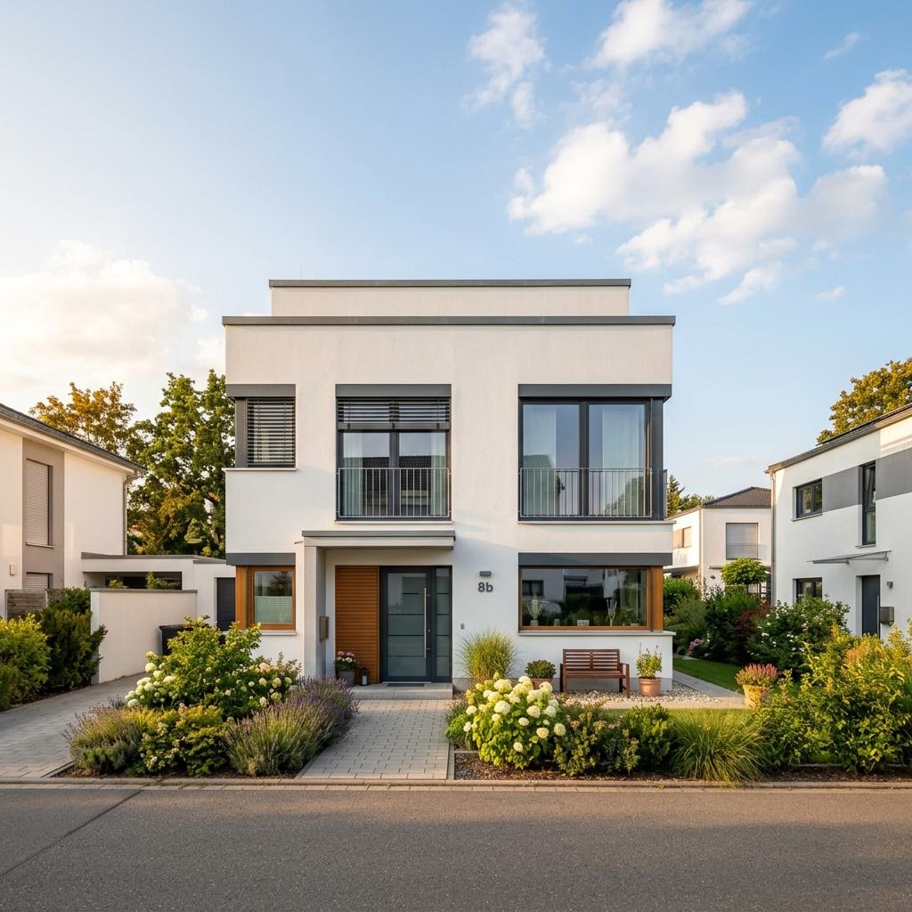 Reihenhaus Reihenmittelhaus Linea R112 des Herstellers Heinz von Heiden Massivhäuser mit Flachdach und 112 m² Wohnfläche