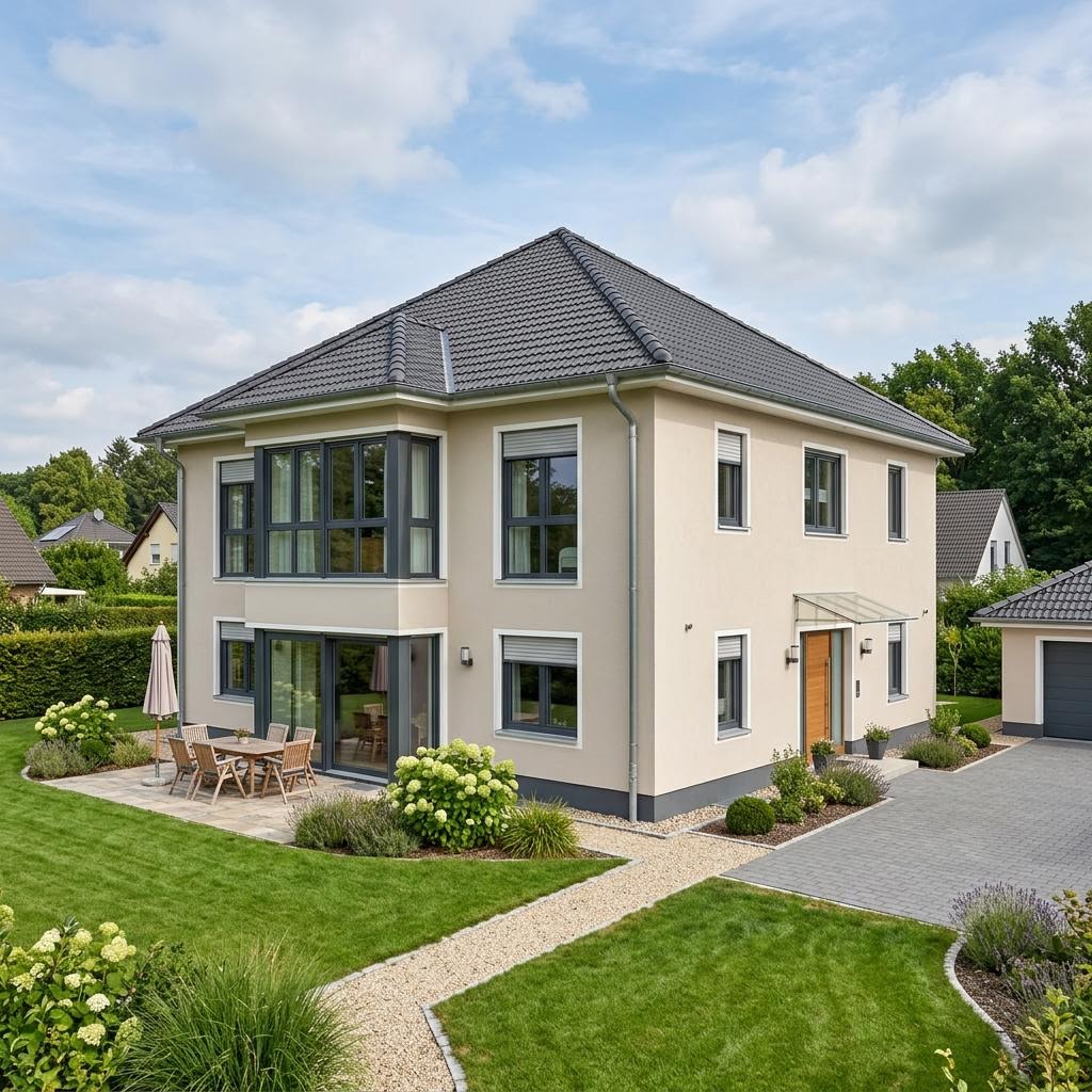 Stadtvilla Stadtvilla Zelt 140 des Herstellers Heinz von Heiden Massivhäuser mit Zeltdach — 140 m²